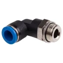 Festo Nickel Plated Brass Pneumatic Fitting Male G 3/8 in Thread to 10mm Push-in Tube Fitting QSL-G3/8-10