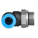 Festo Nickel Plated Brass Pneumatic Fitting Male G 3/8 in Thread to 10mm Push-in Tube Fitting QSL-G3/8-10