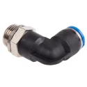 Festo Nickel Plated Brass Pneumatic Fitting Male G 3/8 in Thread to 10mm Push-in Tube Fitting QSL-G3/8-10