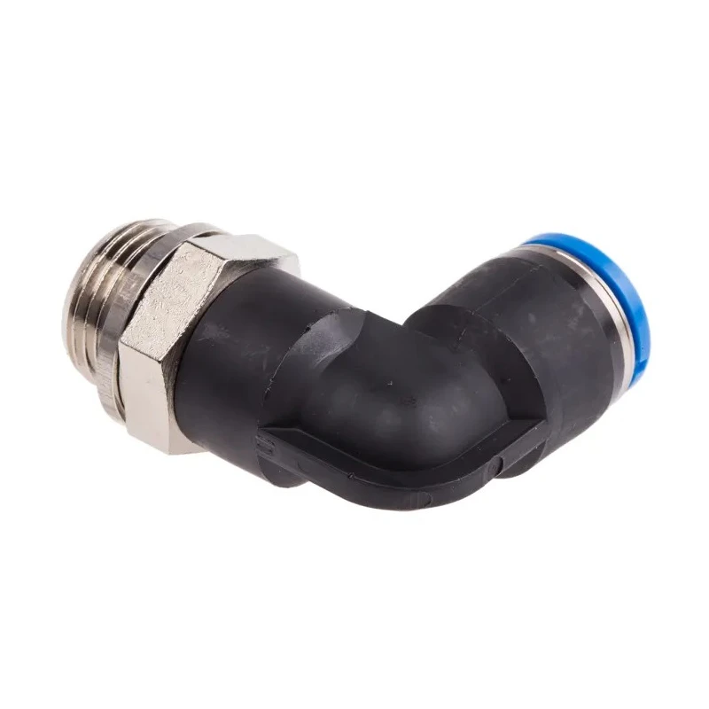 Festo Nickel Plated Brass Pneumatic Fitting Male G 3/8 in Thread to 10mm Push-in Tube Fitting QSL-G3/8-10