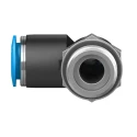 Festo Nickel Plated Brass Pneumatic Fitting Male G 3/8 in Thread to 10mm Push-in Tube Fitting QSL-G3/8-10