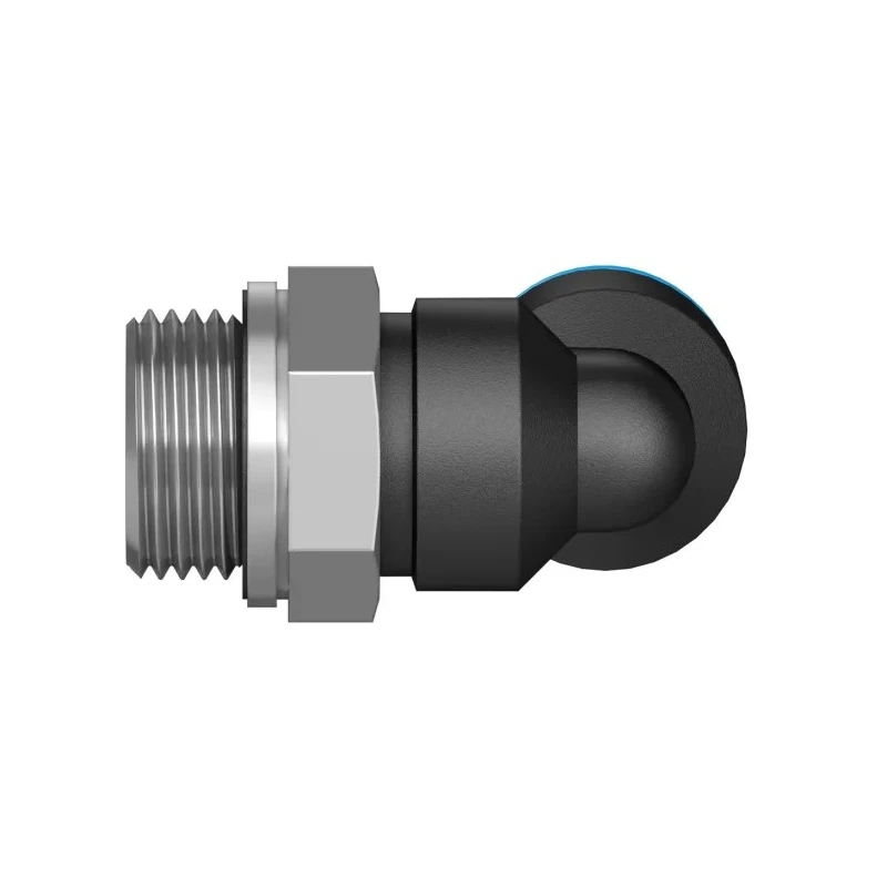 Festo Nickel Plated Brass Pneumatic Fitting Male G 3/8 in Thread to 10mm Push-in Tube Fitting QSL-G3/8-10