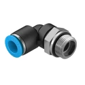 Festo Nickel Plated Brass Pneumatic Fitting Male G 3/8 in Thread to 10mm Push-in Tube Fitting QSL-G3/8-10
