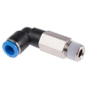 Festo Nickel Plated Brass Pneumatic Fitting Male R 1/4 in Threaded-to-Tube 8mm Push-in QSLL-1/4-8