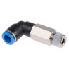 Festo Nickel Plated Brass Pneumatic Fitting Male R 1/4 in Threaded-to-Tube 8mm Push-in QSLL-1/4-8