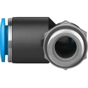 Festo Nickel Plated Brass Pneumatic Fitting Male G 3/8 in Thread, 12 mm Push-In Tube, 90° Elbow QSL-G3/8-12