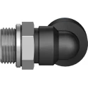 Festo Nickel Plated Brass Pneumatic Fitting Male G 3/8 in Thread, 12 mm Push-In Tube, 90° Elbow QSL-G3/8-12