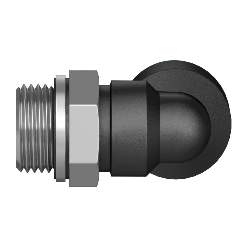 Festo Nickel Plated Brass Pneumatic Fitting Male G 3/8 in Thread, 12 mm Push-In Tube, 90° Elbow QSL-G3/8-12