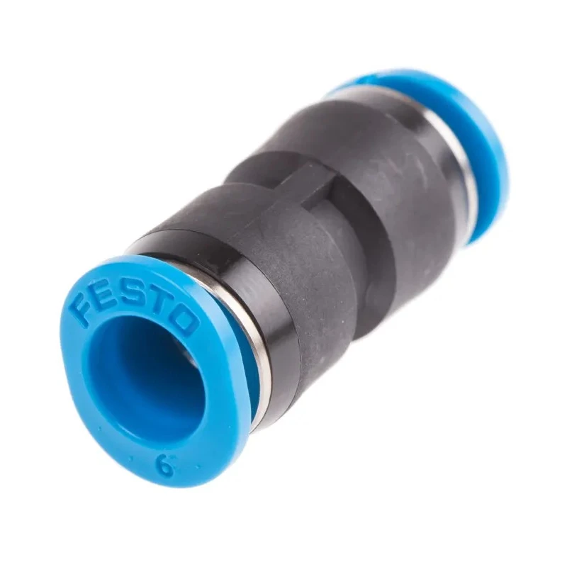 Festo Pneumatic Fitting Straight Tube-to-Tube Adapter Push-in 6 mm to Threaded 6 mm, Polybutylene Terephthalate QSM-6