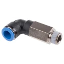 Festo Nickel Plated Brass Pneumatic Fitting Male R 3/8 in Threaded-to-Tube 12mm Push-in QSLL-3/8-12