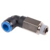 Festo Nickel Plated Brass Pneumatic Fitting Male R 3/8 in Threaded-to-Tube 12mm Push-in QSLL-3/8-12