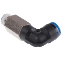 Festo Nickel Plated Brass Pneumatic Fitting Male R 3/8 in Threaded-to-Tube 12mm Push-in QSLL-3/8-12