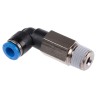 Festo QSLL Series Nickel Plated Brass Pneumatic Fitting Male Threaded to Tube R 1/4 in to 6mm Push-In 90° QSLL-1/4-6