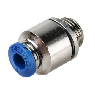 Festo Pneumatic Fitting QS Series Push-in 4mm Tube to G 1/8 Male Thread Nickel Plated Brass QS-G1/8-4-I