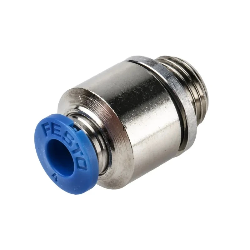 Festo Pneumatic Fitting QS Series Push-in 4mm Tube to G 1/8 Male Thread Nickel Plated Brass QS-G1/8-4-I