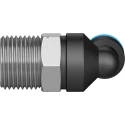 Festo Nickel Plated Brass Pneumatic Fitting Male Threaded-to-Tube Push-In 8mm, R 3/8 in, 90° QSL-3/8-8
