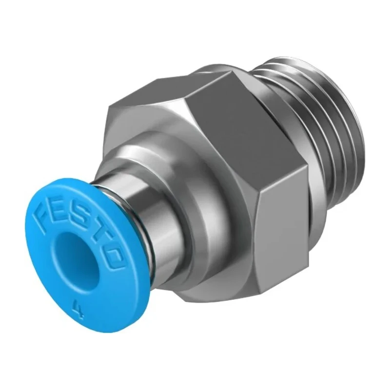 Festo Pneumatic Fitting QS Series 4mm Push-in Tube to Male G1/8 Thread Nickel Finish QS-G1/8-4