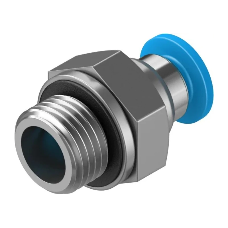 Festo Pneumatic Fitting QS Series 4mm Push-in Tube to Male G1/8 Thread Nickel Finish QS-G1/8-4