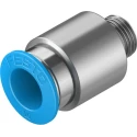Festo Pneumatic Fitting 10mm Push-in, Male Threaded G1/8, Brass, Nickel Finish, Max 80°C QS-G1/8-10-I