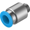 Festo Pneumatic Fitting 10mm Push-in, Male Threaded G1/8, Brass, Nickel Finish, Max 80°C QS-G1/8-10-I