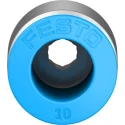 Festo Pneumatic Fitting 10mm Push-in, Male Threaded G1/8, Brass, Nickel Finish, Max 80°C QS-G1/8-10-I