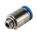 Festo Pneumatic Fitting 10mm Push-in, Male Threaded G1/8, Brass, Nickel Finish, Max 80°C QS-G1/8-10-I