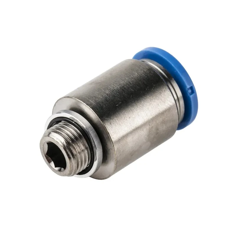 Festo Pneumatic Fitting 10mm Push-in, Male Threaded G1/8, Brass, Nickel Finish, Max 80°C QS-G1/8-10-I