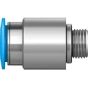 Festo Pneumatic Fitting 10mm Push-in, Male Threaded G1/8, Brass, Nickel Finish, Max 80°C QS-G1/8-10-I