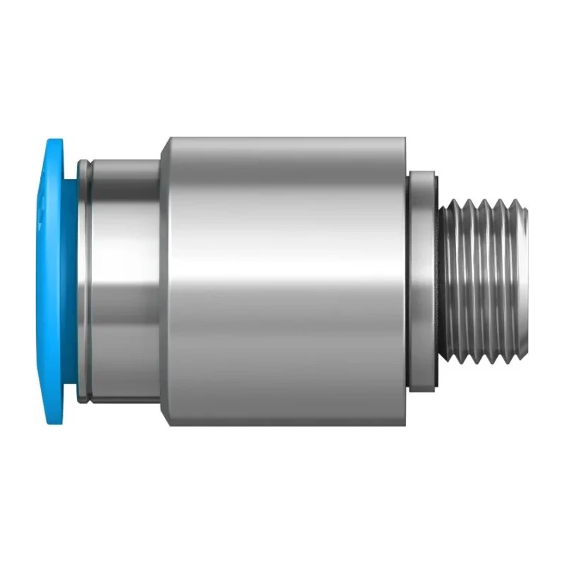 Festo Pneumatic Fitting 10mm Push-in, Male Threaded G1/8, Brass, Nickel Finish, Max 80°C QS-G1/8-10-I