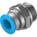 Festo Pneumatic Fitting 10mm Push-in Tube to 3/8 in G Male Thread Brass Nickel Finish QS-G3/8-10