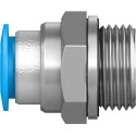 Festo Pneumatic Fitting 10mm Push-in Tube to 3/8 in G Male Thread Brass Nickel Finish QS-G3/8-10