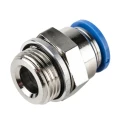 Festo Pneumatic Fitting 10mm Push-in Tube to 3/8 in G Male Thread Brass Nickel Finish QS-G3/8-10