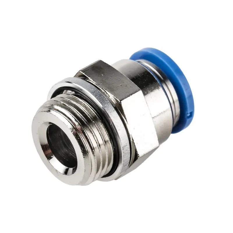 Festo Pneumatic Fitting 10mm Push-in Tube to 3/8 in G Male Thread Brass Nickel Finish QS-G3/8-10