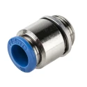 Festo QS Series Pneumatic Fitting 10mm Push-in, Male Thread G 3/8, Brass Nickel Plated QS-G3/8-10-I