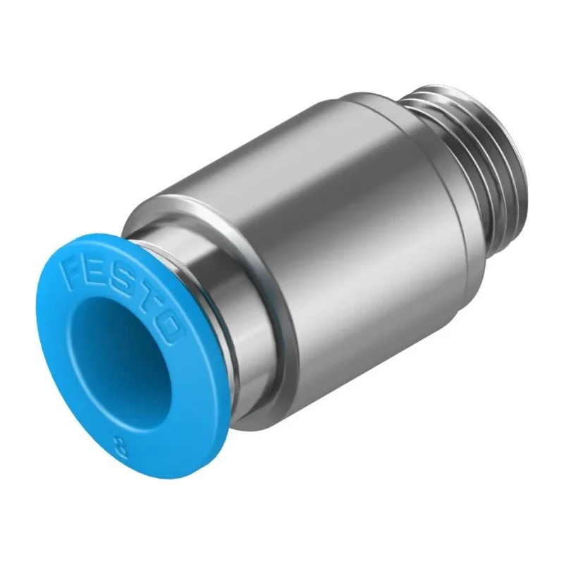Festo Pneumatic Fitting QS Series Push-in Tube Connector Brass Nickel Finish 8mm 1/8 in Male Thread QS-G1/8-8-I