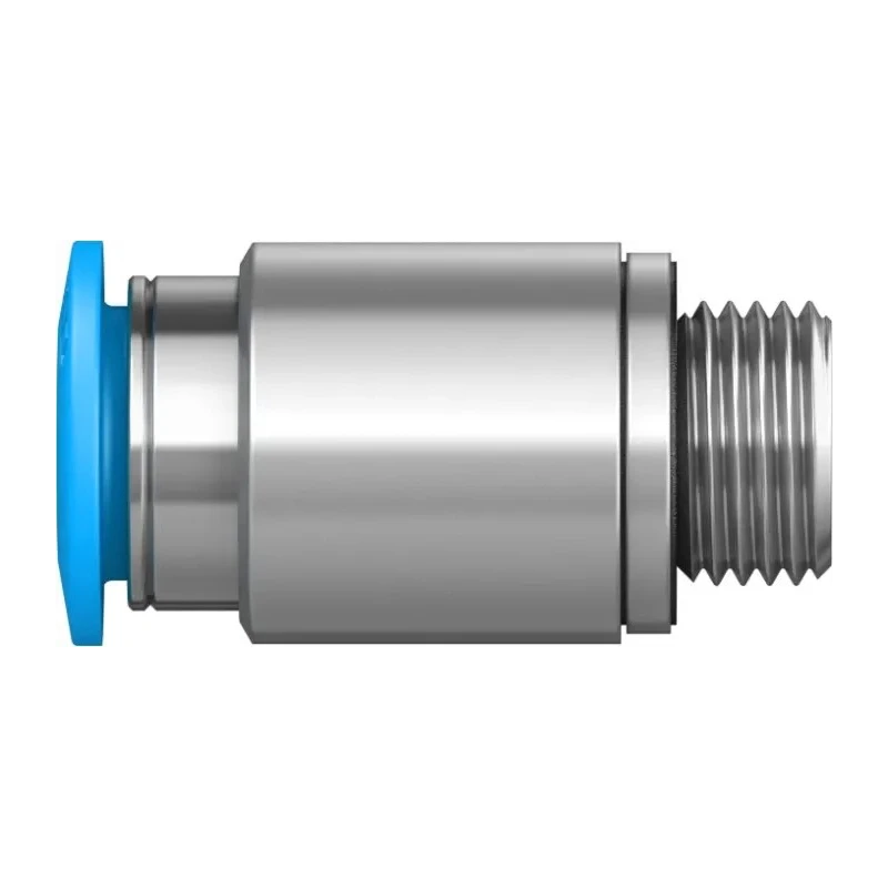 Festo Pneumatic Fitting QS Series Push-in Tube Connector Brass Nickel Finish 8mm 1/8 in Male Thread QS-G1/8-8-I