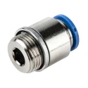 Festo QS Series Pneumatic Fitting 10mm Push-in, Male Thread G 3/8, Brass Nickel Plated QS-G3/8-10-I