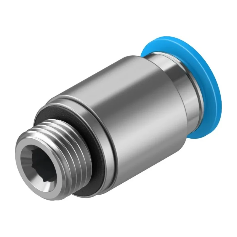 Festo Pneumatic Fitting QS Series Push-in Tube Connector Brass Nickel Finish 8mm 1/8 in Male Thread QS-G1/8-8-I