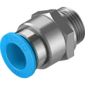 Festo Pneumatic Fitting 12mm Push-in Brass Nickel Finish Male G3/8 Threaded-to-Tube QS-G3/8-12