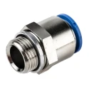 Festo Pneumatic Fitting 12mm Push-in Brass Nickel Finish Male G3/8 Threaded-to-Tube QS-G3/8-12