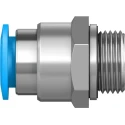 Festo Pneumatic Fitting 12mm Push-in Brass Nickel Finish Male G3/8 Threaded-to-Tube QS-G3/8-12