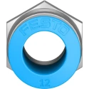 Festo Pneumatic Fitting 12mm Push-in Brass Nickel Finish Male G3/8 Threaded-to-Tube QS-G3/8-12