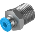 Festo Pneumatic Fitting QS Series Brass 4mm Push-in Tube Male Threaded R 1/4 in Nickel Finish QS-1/4-4