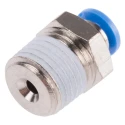 Festo Pneumatic Fitting QS Series Brass 4mm Push-in Tube Male Threaded R 1/4 in Nickel Finish QS-1/4-4