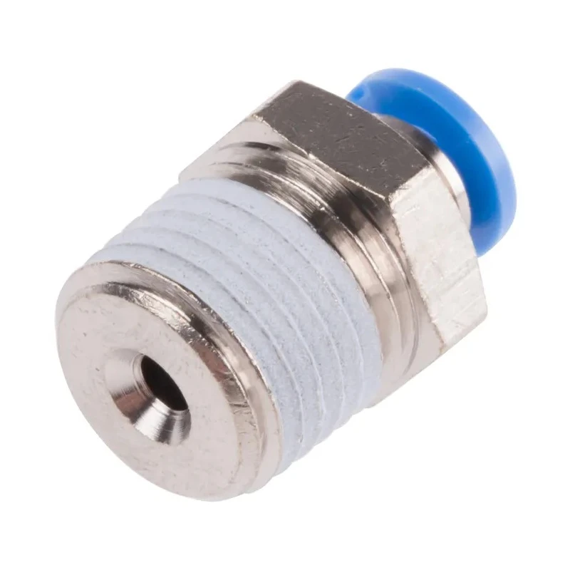 Festo Pneumatic Fitting QS Series Brass 4mm Push-in Tube Male Threaded R 1/4 in Nickel Finish QS-1/4-4