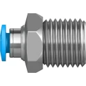 Festo Pneumatic Fitting QS Series Brass 4mm Push-in Tube Male Threaded R 1/4 in Nickel Finish QS-1/4-4