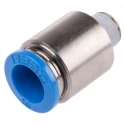 Festo Pneumatic Fitting 10mm Push-in Male Thread R 1/8 Nickel Plated Brass QS-1/8-10-I