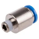 Festo Pneumatic Fitting 10mm Push-in Male Thread R 1/8 Nickel Plated Brass QS-1/8-10-I