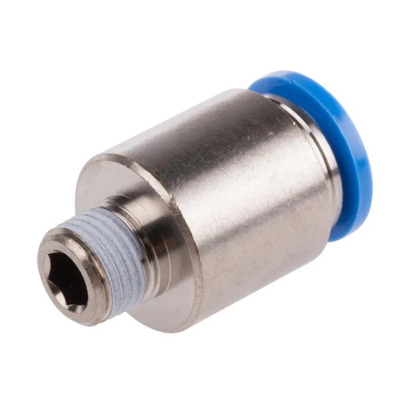 Festo Pneumatic Fitting 10mm Push-in Male Thread R 1/8 Nickel Plated Brass QS-1/8-10-I