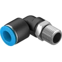 Festo Nickel Plated Brass Pneumatic Fitting Male R 1/4 in Thread 10mm Push-in Tube QSL-1/4-10